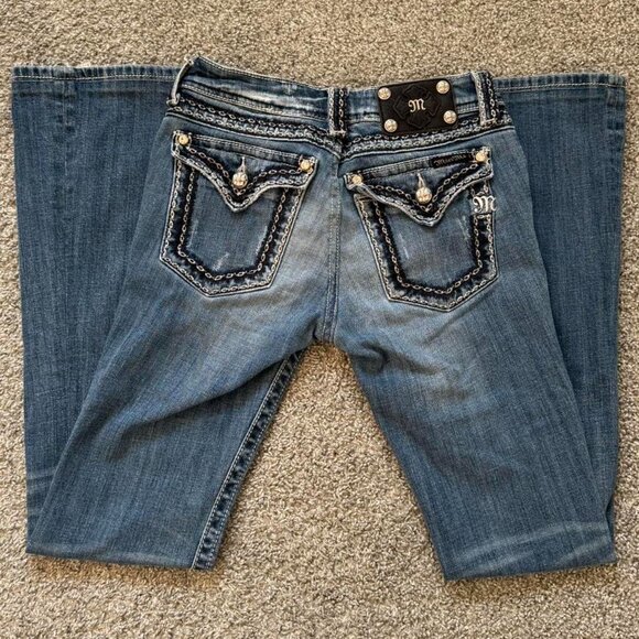 Women's Blue and Navy Jeans - Picture 3 of 3